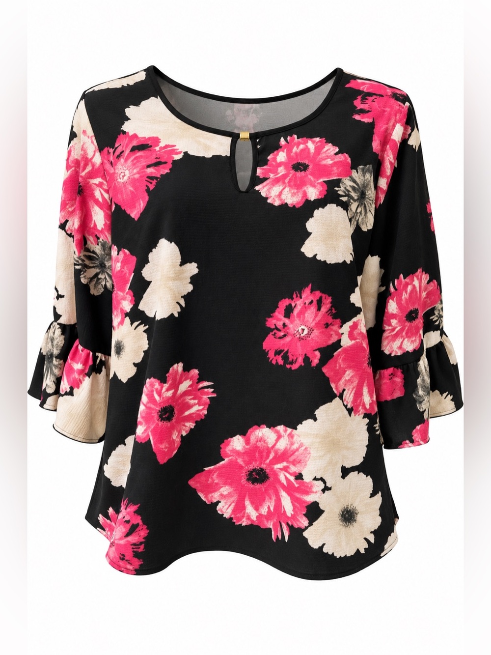 Urbanology Floral Black Pink Blouse